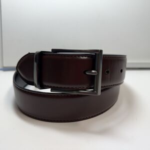Reaction Kenneth Cole Synthetic Leather Black Brown Reversible Belt Sz S 30-32